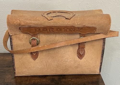 Tooled leather shoulder - tooled,